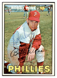 1967 Topps #466 Bobby Wine Phillies Signed Autographed 509338