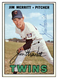 1967 Topps #523 Jim Merritt Twins Signed Autographed 509359