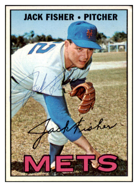 1967 Topps #533 Jack Fisher Mets Signed Autographed 509364