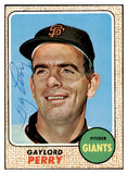 1968 Topps #085 Gaylord Perry Giants Signed Autographed 509376