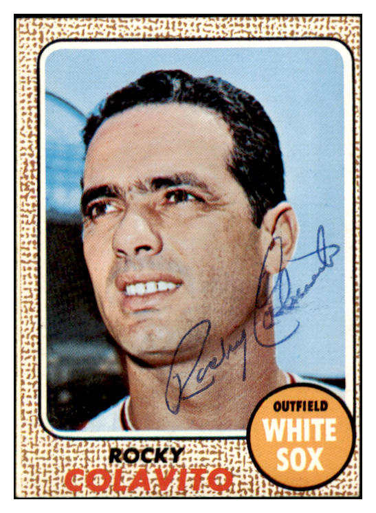 1968 Topps #099 Rocky Colavito White Sox Signed Autographed 509377