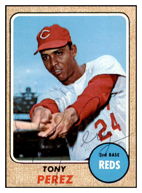 1968 Topps #130 Tony Perez Reds Signed Autographed 509378