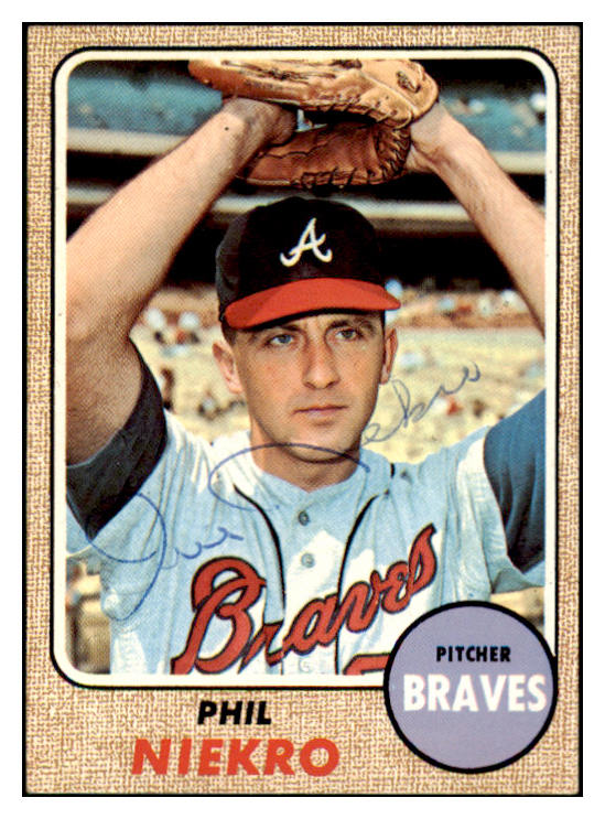 1968 Topps #257 Phil Niekro Braves Signed Autographed 509383