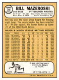 1968 Topps #390 Bill Mazeroski Pirates Signed Autographed 509387