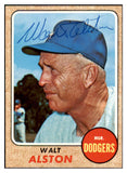 1968 Topps #472 Walt Alston Dodgers Signed Autographed 509388