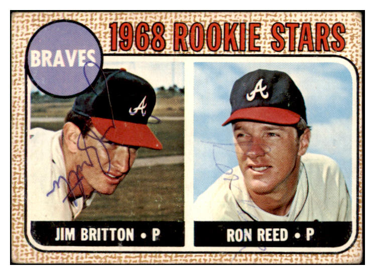 1968 Topps #076 Jim Britton Ron Reed Signed Autographed 509389