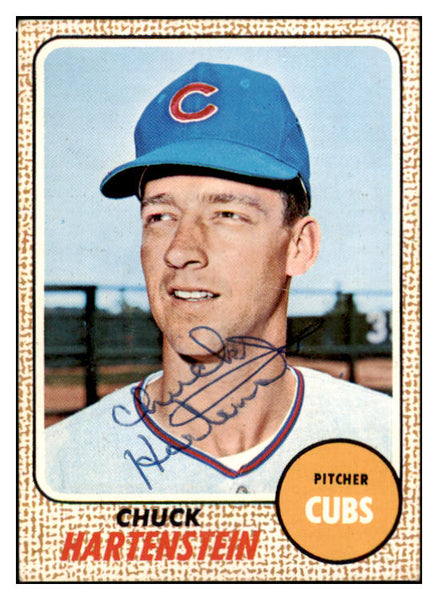 1968 Topps #013 Chuck Hartenstein Cubs Signed Autographed 509391