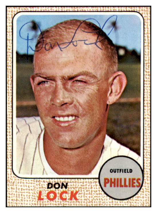 1968 Topps #059 Don Lock Phillies Signed Autographed 509401