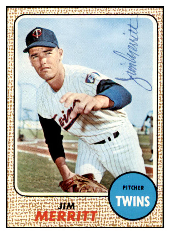 1968 Topps #064 Jim Merritt Twins Signed Autographed 509403