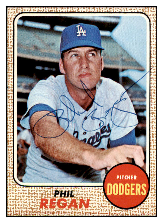 1968 Topps #088 Phil Regan Dodgers Signed Autographed 509410