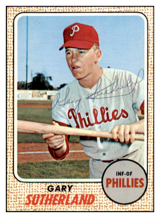 1968 Topps #098 Gary Sutherland Phillies Signed Autographed 509414