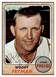 1968 Topps #112 Woody Fryman Phillies Signed Autographed 509417