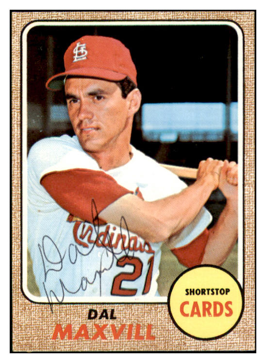 1968 Topps #141 Dal Maxvill Cardinals Signed Autographed 509426