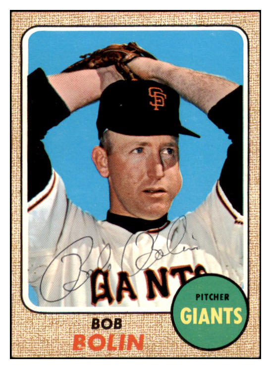 1968 Topps #169 Bob Bolin Giants Signed Autographed 509431