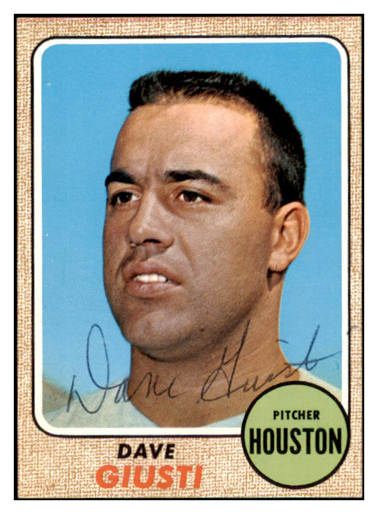 1968 Topps #182 Dave Giusti Astros Signed Autographed 509437