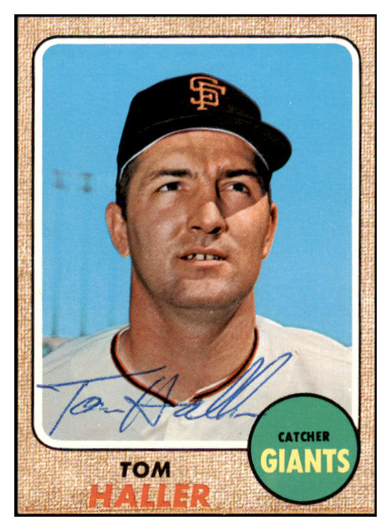 1968 Topps #185 Tom Haller Giants Signed Autographed 509439