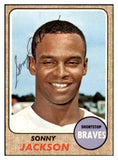 1968 Topps #187 Sonny Jackson Braves Signed Autographed 509440