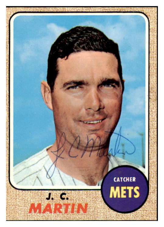 1968 Topps #211 J.C. Martin Mets Signed Autographed 509443