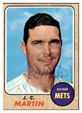 1968 Topps #211 J.C. Martin Mets Signed Autographed 509443