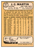 1968 Topps #211 J.C. Martin Mets Signed Autographed 509443