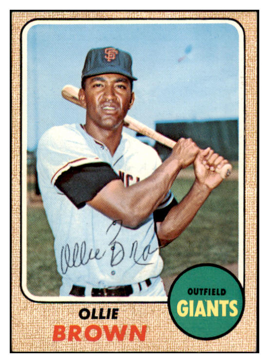 1968 Topps #223 Ollie Brown Giants Signed Autographed 509445