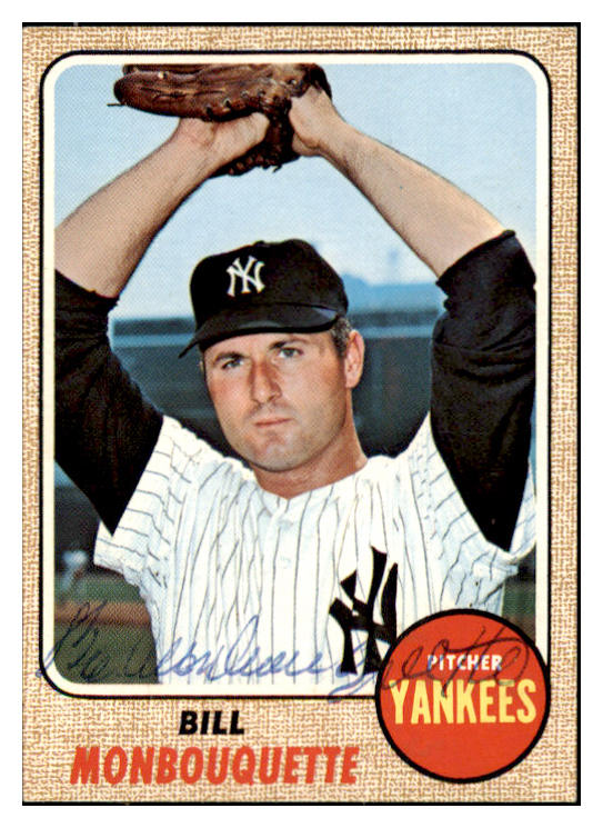 1968 Topps #234 Bill Monbouquette Yankees Signed Autographed 509449