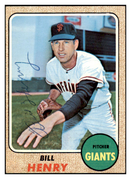 1968 Topps #239 Bill Henry Giants Signed Autographed 509450