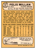 1968 Topps #241 Felix Millan Braves Signed Autographed 509451