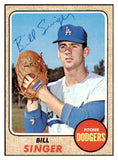 1968 Topps #249 Bill Singer Dodgers Signed Autographed 509453