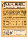 1968 Topps #249 Bill Singer Dodgers Signed Autographed 509453