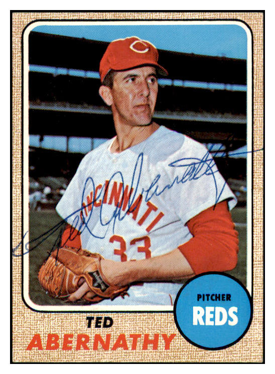 1968 Topps #264 Ted Abernathy Reds Signed Autographed 509459