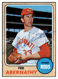 1968 Topps #264 Ted Abernathy Reds Signed Autographed 509459