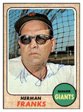 1968 Topps #267 Herman Franks Giants Signed Autographed 509461