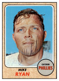 1968 Topps #306 Mike Ryan Phillies Signed Autographed 509468