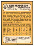 1968 Topps #309 Ken Henderson Giants Signed Autographed 509469