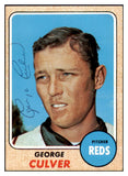 1968 Topps #319 George Culver Reds Signed Autographed 509474