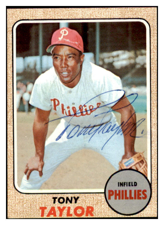 1968 Topps #327 Tony Taylor Phillies Signed Autographed 509477