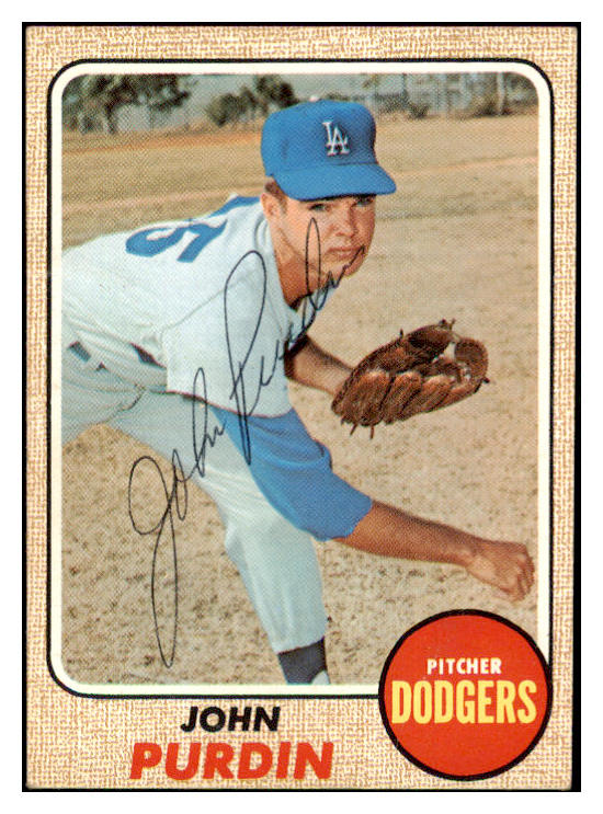 1968 Topps #336 John Purdin Dodgers Signed Autographed 509480