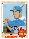 1968 Topps #357 Len Gabrielson Dodgers Signed Autographed 509486