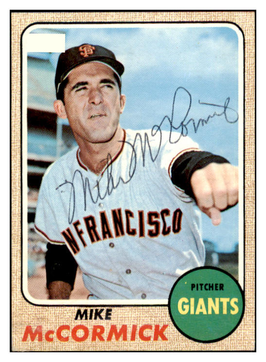 1968 Topps #400 Mike McCormick Giants Signed Autographed 509496