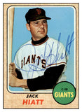 1968 Topps #419 Jack Hiatt Giants Signed Autographed 509503