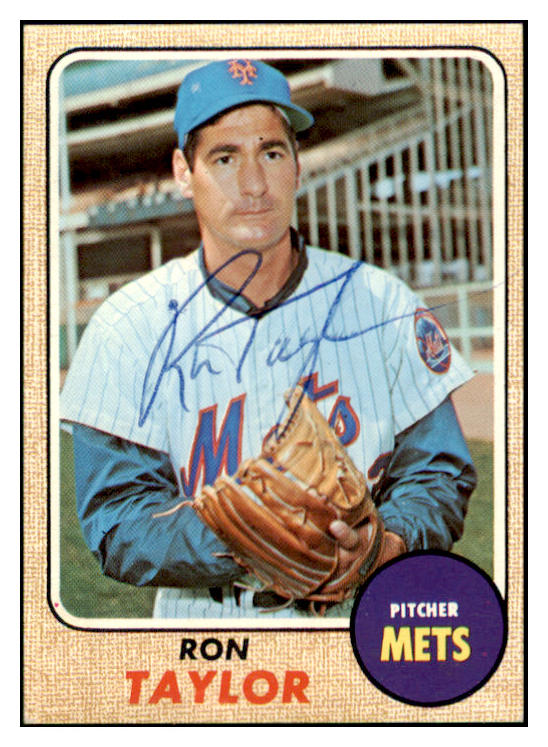 1968 Topps #421 Ron Taylor Mets Signed Autographed 509504