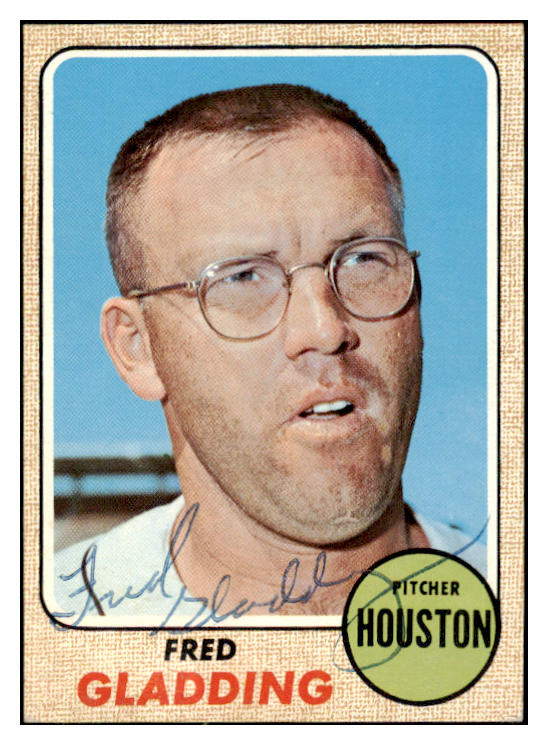 1968 Topps #423 Fred Gladding Astros Signed Autographed 509505