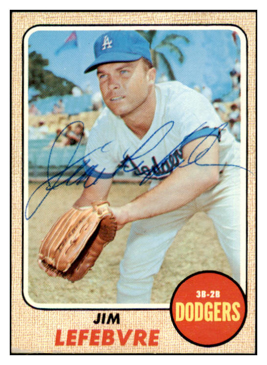 1968 Topps #457 Jim Lefebvre Dodgers Signed Autographed 509518