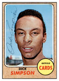 1968 Topps #459 Dick Simpson Cardinals Signed Autographed 509519