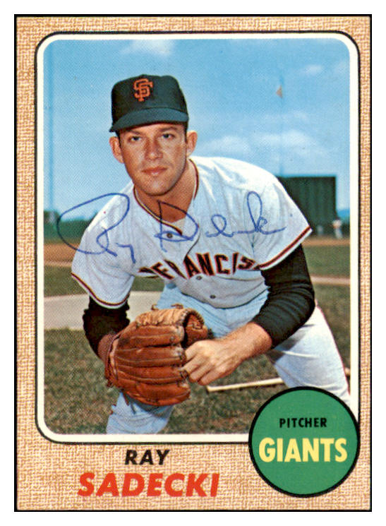 1968 Topps #494 Ray Sadecki Giants Signed Autographed 509527