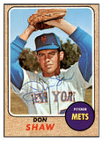 1968 Topps #521 Don Shaw Mets Signed Autographed 509534