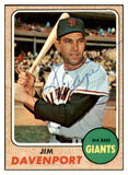 1968 Topps #525 Jim Davenport Giants Signed Autographed 509535