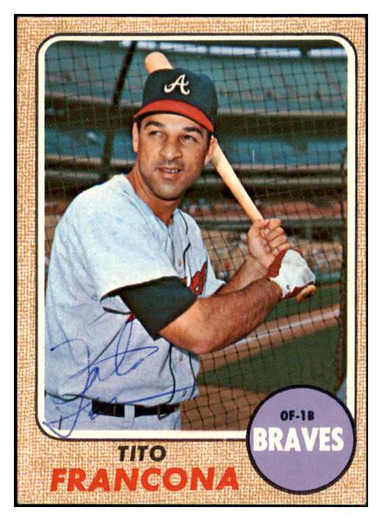 1968 Topps #527 Tito Francona Braves Signed Autographed 509536