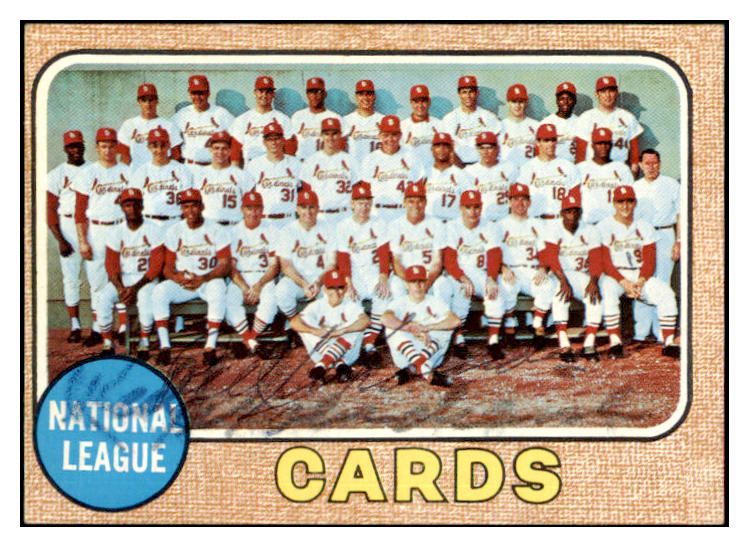 1968 Topps #497 Red Schoendienst Cardinals Signed Autographed 509564